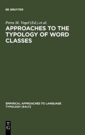 book Approaches to the Typology of Word Classes