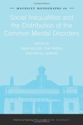 book Social Inequalities and the Distribution of the Common Mental Disorders