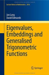 book Eigenvalues, Embeddings and Generalised Trigonometric Functions