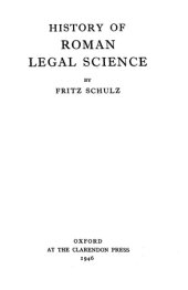 book History of Roman Legal Science