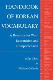 book Handbook of Korean Vocabulary: A Resource for Word Recognition and Comprehension