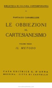 book Le obbiezioni al cartesianesimo. Il metodo