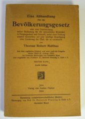 book Eine Abhandlung über das Bevölkerungsgesetz Bd. 1 + Bd. 2