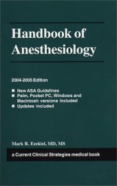 book Handbook Of Anesthesiology