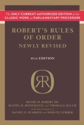 book Robert's Rules of Order Newly Revised, 11th edition