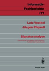 book Signaturanalyse: Theoretische Grundlagen und Probleme; Ausblick auf Anwendungen