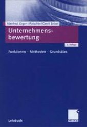 book Unternehmensbewertung: Funktionen — Methoden — Grundsätze