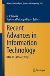 book Recent Advances in Information Technology: RAIT-2014 Proceedings