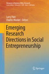 book Emerging Research Directions in Social Entrepreneurship