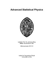 book Advanced Statistical Physics: Lecture Notes (Wintersemester 2011/12)