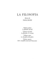 book La Filosofia. Le filosofie speciali-