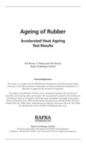 book Ageing of Rubber & Accelerated Heat Ageing Test Results