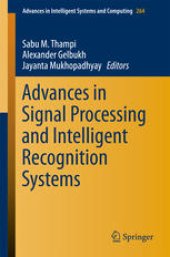 book Advances in signal processing and intelligent recognition systems