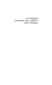 book The Riemann hypothesis and Hilbert's tenth problem