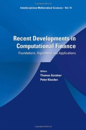 book Recent Developments in Computational Finance: Foundations, Algorithms and Applications