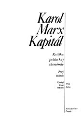 book Kapitál: Kritika politickej ekonómie. Prvý zväzok.