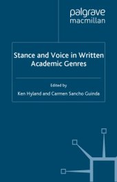 book Stance and voice in written academic genres