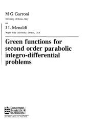 book Green Functions for Second Order Parabolic Integro-Differential Problems