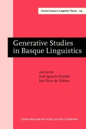 book Generative Studies in Basque Linguistics