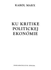 book Ku kritike politickej ekonómie