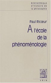 book A L'ecole De La Phenomenologie