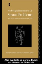 book Psychological perspectives on sexual problems : new directions in theory and practice