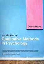 book Introduction to qualitative methods in psychology