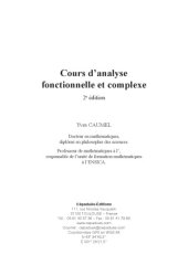 book Cours d'analyse fonctionnelle et complexe