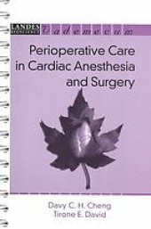 book Perioperative care in cardiac anesthesia and surgery