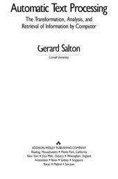 book Automatic text processing : the transformation, analysis, and retrieval of information by computer