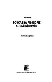 book Současná filosofie sociálních věd. Multikulturní přístup