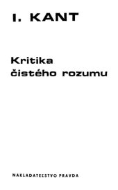 book Kritika čistého rozumu