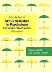 book Introduction to SPSS statistics in psychology : for version 19 and earlier