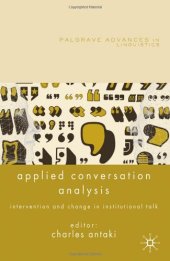 book Applied Conversation Analysis: Intervention and Change in Institutional Talk