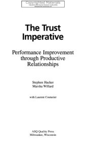 book Trust Imperative - Performance Improvement through Productive Relationships