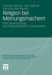 book Religion bei Meinungsmachern: Eine Untersuchung bei Elitejournalisten in Deutschland