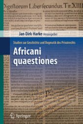 book Africani quaestiones: Studien zur Geschichte und Dogmatik des Privatrechts