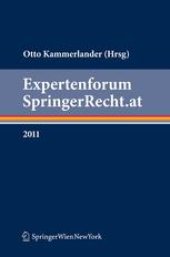 book Expertenforum SpringerRecht.at: 2011