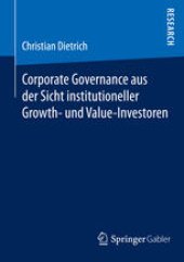 book Corporate Governance aus der Sicht institutioneller Growth- und Value-Investoren