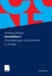 book Investition I: Entscheidungen bei Sicherheit