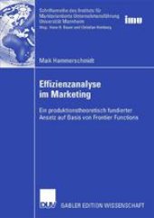 book Effizienzanalyse im Marketing: Ein produktionstheoretisch fundierter Ansatz auf Basis von Frontier Functions