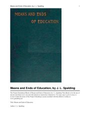 book Means and Ends of Education