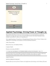 book Applied Psychology: Driving Power of Thought