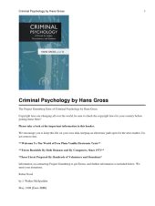 book Criminal Psychology: A Manual for Judges, Practitioners, and Students