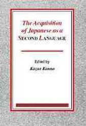 book The acquisition of Japanese as a second language