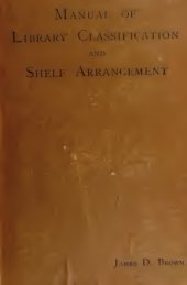 book Manual of Library Classification and Shelf Arrangement