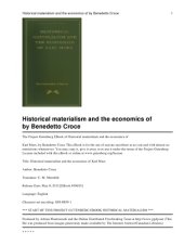 book Historical Materialism and the Economics of Karl Marx