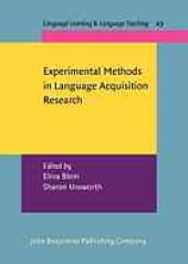 book Experimental methods in language acquisition research