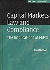 book Capital markets law and compliance : the implications of MiFID