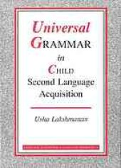 book Universal grammar in child second language acquisition : null subjects and morphological uniformity